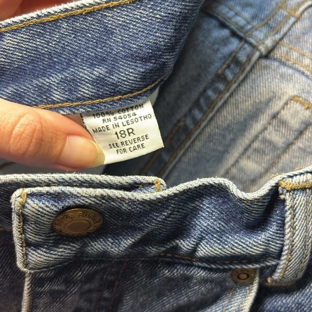 Bugle Boy Denim Jeans 18R Blue Vintage High Rise Straight Leg 100% Cotton